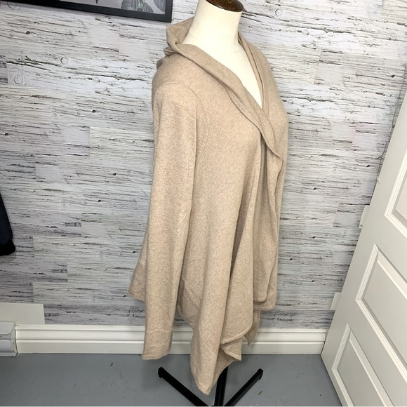 L'officiel Beige Open Knit Cardigan Sweater Lambswool Cashmere Angora Wrap Sz S - Picture 10 of 14